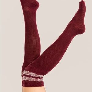 Burgundy Knee Socks